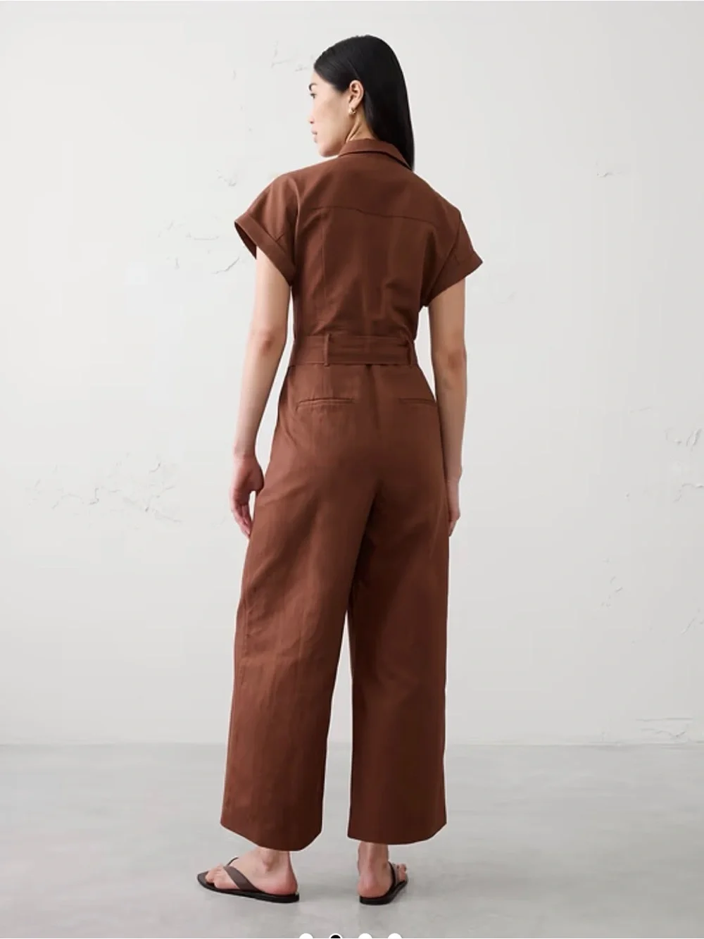 Banana Republic Navy Linen Blend Jumpsuit in Medium TALL